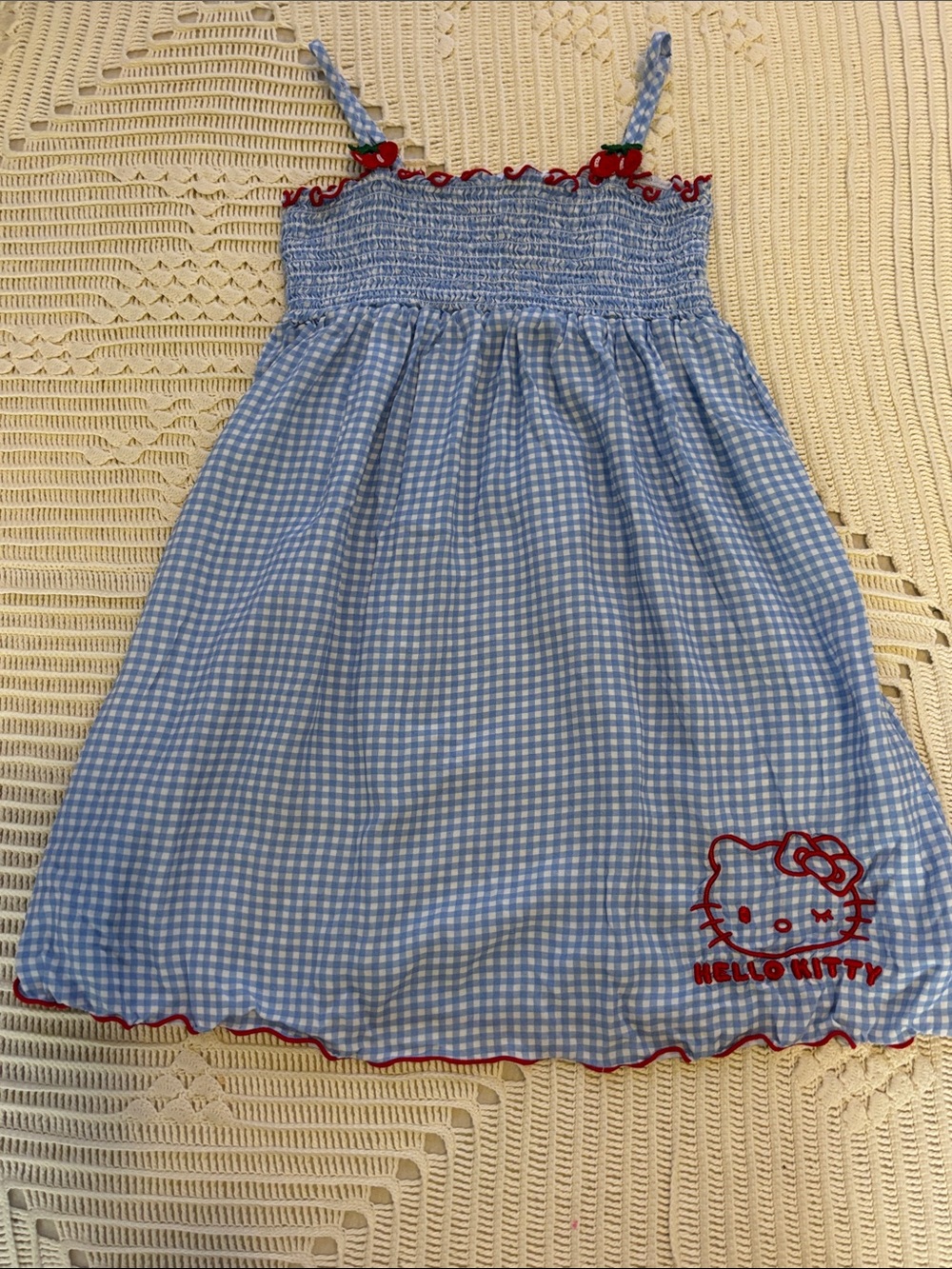 Hello Kitty Blue Gingham Girls' Sundress